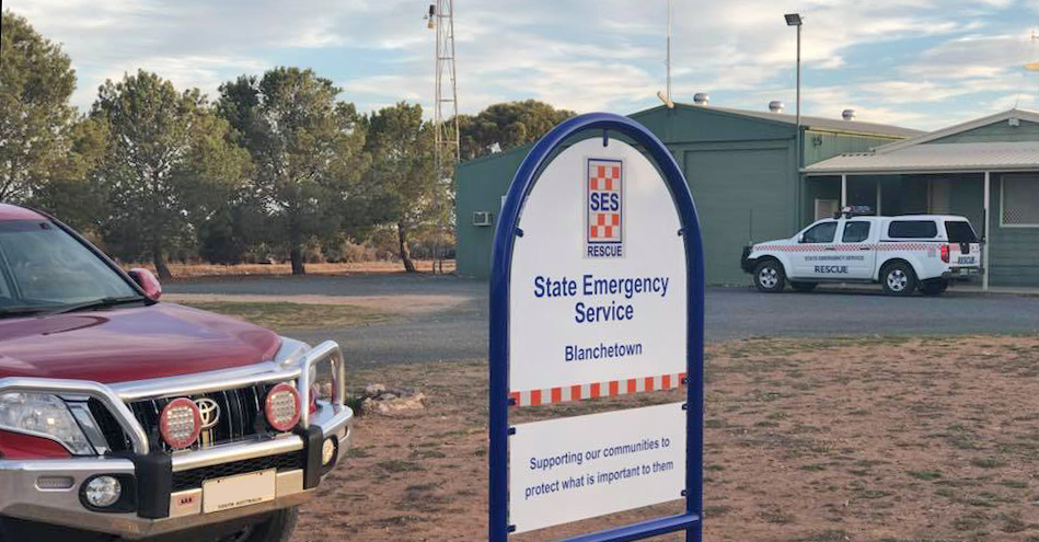 Sign outside the SA State Emergency Service Blanchetown Unit building